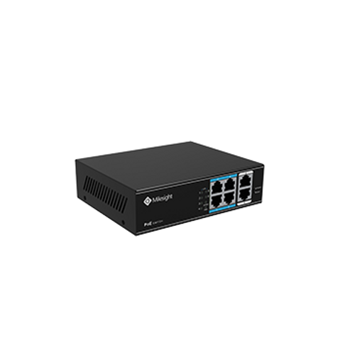 Milesight MS-S0204-EL 6/4 POE switch, 4X10/100Mbps PoE + 2X100Mbps uplink