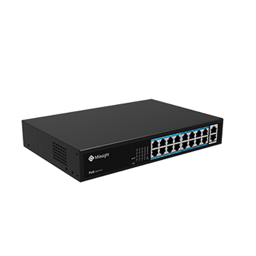 Milesight MS-S0216-GL 18/16 POE switch, 16X10/100Mbps PoE + 2X1000Mbps uplink